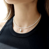Fresh Water Pearl Waterdrop Necklace BlackSugar-Best Online Jewelry Shop Earrings, Necklaces, Rings, Located West Los Angeles